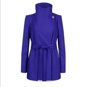 Ted Baker London “Paria” Royal Purple Short Wrap Coat Size 2 (4/6 US) *Like New*